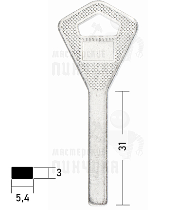 Abloy B337N квадрат (31×5.4×3) КНР