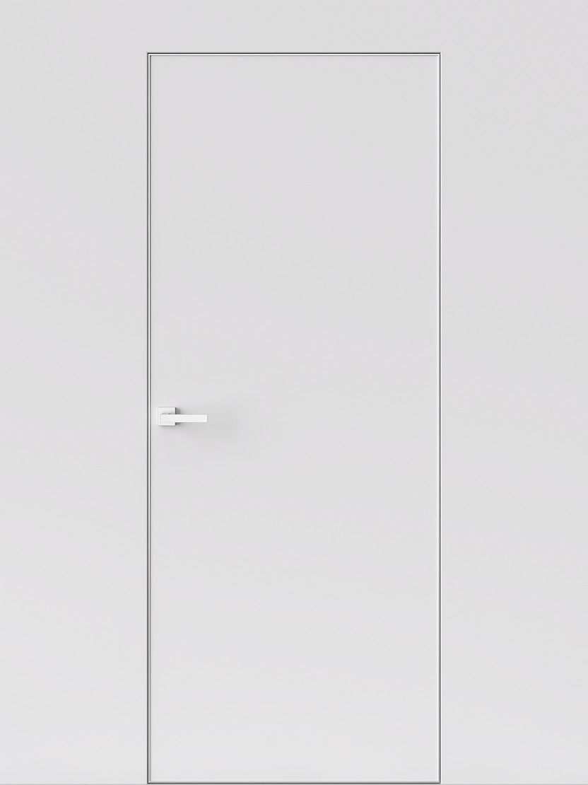 Дверь INVISIBLE внешнего открывания кромка матовый хром Axeldoors