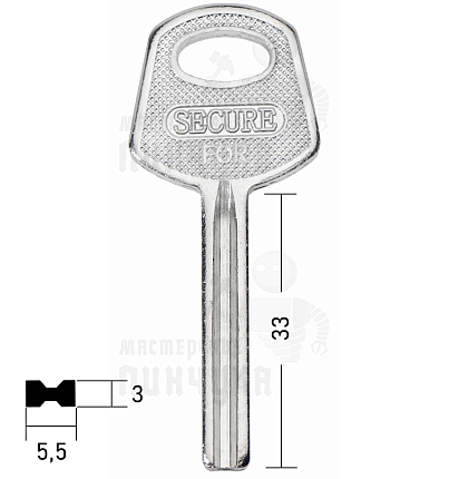 SOLEX квадр.с пазом(33×5.5x3mm) КНР