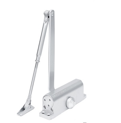 NOTEDO Доводчик дверной DC-080-НО с фиксатором SILVER 60-120 кг серебр.(10)