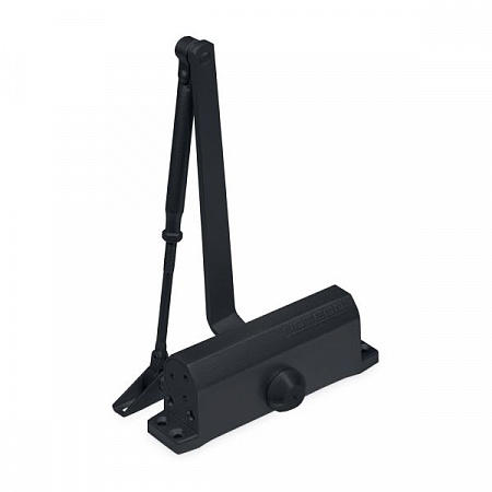 NOTEDO Доводчик дверной DC-090-НО с фиксатором BLACK 60-130 кг черн. (10)